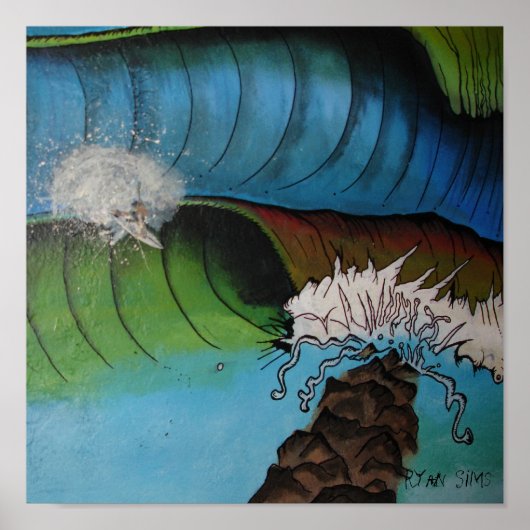 Poster "Surfing the Inlet Poster" (Devant)