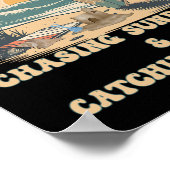 Poster Surfing Waves Chasing Sunrises Surfers Summer  (Coin)