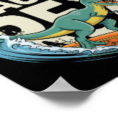 Poster Surfosaurus Rex drôle de dinosaure de surf  (Coin)