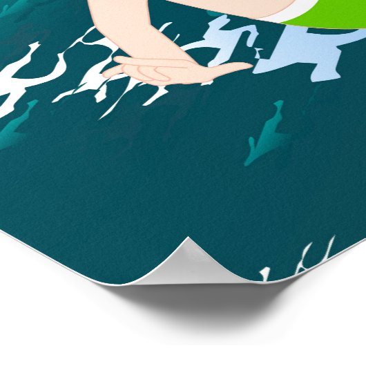 Poster Surfs de garçon grande vague fête d'anniversaire (Coin)