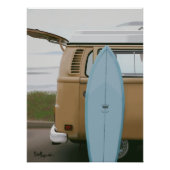 Poster Surf's Up | Plage de surf Volkswagen peinture (Devant)