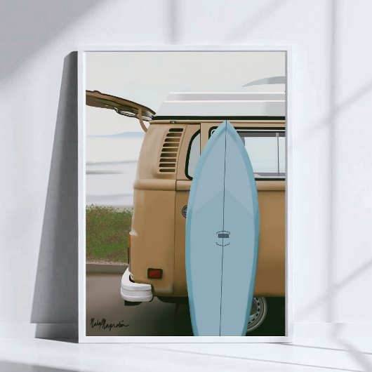 Poster Surf's Up | Plage de surf Volkswagen peinture