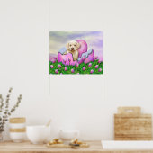 Poster Surprise de Pâques du Labrador jaune (Cuisine)