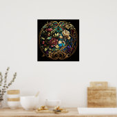 Poster Surprise florale en verre tendu (Cuisine)