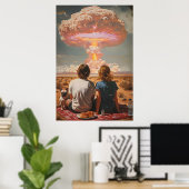 Poster Surreal Atomic Picnic Digital Wall Art - Retro Cou (Bureau à domicile)