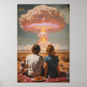 Poster Surreal Atomic Picnic Digital Wall Art - Retro Cou (Devant)