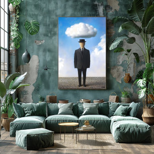 Poster Surreal Dreamscape Wall Art - Faceless Man Cloud