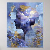 Poster Surreal Fantasy Celestial Night Sky Wall Art (Devant)