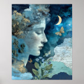 Poster Surreal Fantasy Celestial Night Sky Wall Art (Devant)