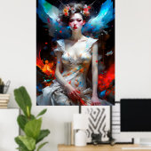 Poster Surreal Imaginaire Fantastic Girl Art Ai (Bureau à domicile)