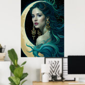Poster Surreal Imaginaire Fantastic Girl Art Ai (Bureau à domicile)