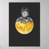 Poster Surreal Melting Clock Sun | Abstract Time  (Devant)