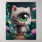 Poster Surreal One Eyed Zebra Kitty (Devant)