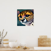 Poster Surreal Pop Sad Cheetah (Cuisine)