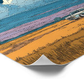 Poster Surreal Sci-Fi Farm with Rocket Launch Illustratio (Coin)