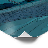 Poster Surreal Teal Twilight Suburb Scene (Coin)