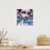 Poster Surréalisme de pop Long Cou fille (Cuisine)