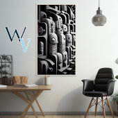 Poster Surréalisme noir et blanc