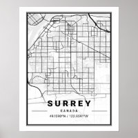 Surrey (Colombie-Britannique) Carte des villes de 
