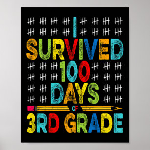 Poster Survécu 100 Jours De 3E Année 100E Jour D'École