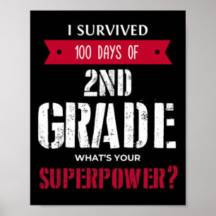 Poster Survécu 100 jours de superpuissance de 2e année