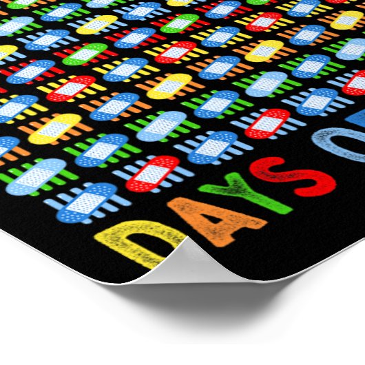 Poster Survécu 100 Jours D'Enseignant Enseignant Enfants (Coin)