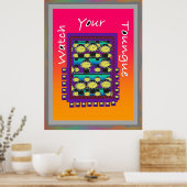 Poster Surveillez Votre Langue Violet (Cuisine)