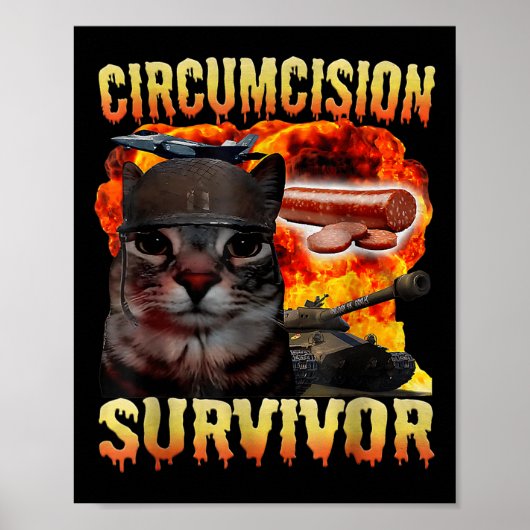 Poster Survivant de la circoncision drôle Odly Spécifique (Devant)