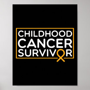 Poster Survivant du cancer de l'enfant Ruban du cancer de