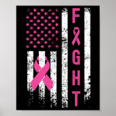 Poster Survivant du sein American Flag Cancer du sein Awa (Devant)