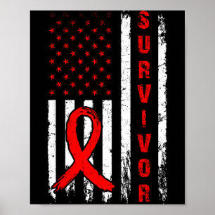 Poster Survivant et gagner une maladie cardiaque Drapeau