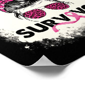 Poster Survivant Messy Bun Cerveau Sensibilisation au can (Coin)