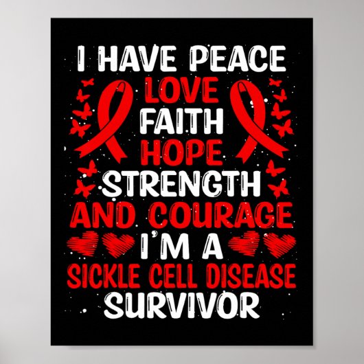 Poster Survivant Peace Hope Aimer Maladie de la faucille (Devant)