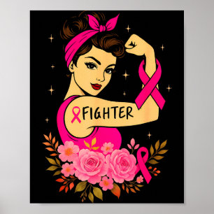 Poster Survivante du cancer du sein Rosie Riveter Sensibi