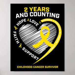 Poster Survivants de cancer infantile en or garçons fille