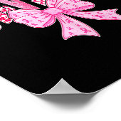 Poster Survivor Pink Ribbon Coquette Bow Breast Cancer Aw (Coin)