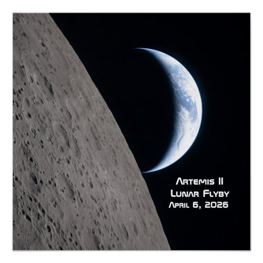 Poster Survol lunaire Artemis II (Devant)
