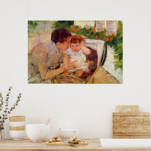 Poster Susan Le bébé réconfortant ~ Mary Cassatt