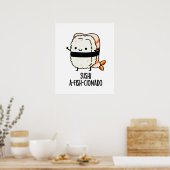 Poster Sushi A-fish-Cionado Amusant Nourriture Poisson Pu (Cuisine)