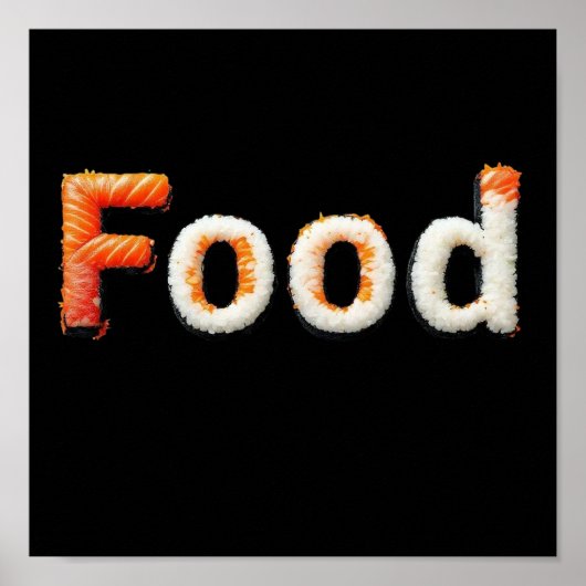Poster Sushi Art - Cuisine japonaise Lettres Design (Devant)