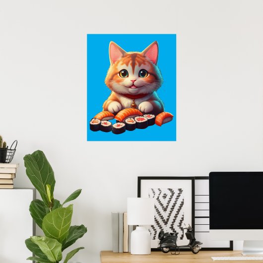 Poster Sushi Cat (Bureau à domicile)