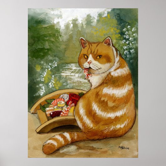 Poster Sushi Cat Misty Bridge (Devant)