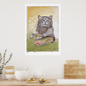 Poster Sushi Cat Tempura Udon (Cuisine)