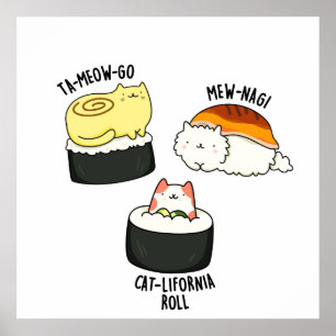 Poster Sushi Cats Funny Sushi Pun
