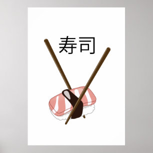 Poster Sushi Chopsticks