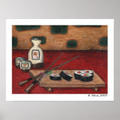 Poster Sushi et Sake (Devant)
