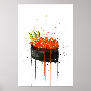 Poster Sushi Gunkan au Caviar Rouge
