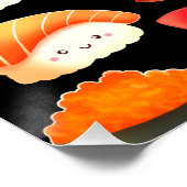 Poster Sushi japonais mignon (Coin)