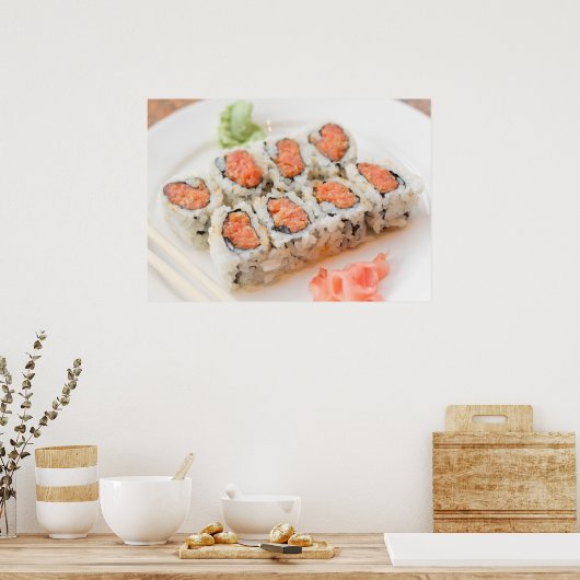 Poster Sushi roulé de thon épicé (Cuisine)