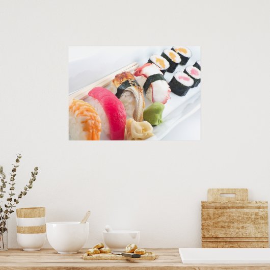 Poster Sushi Sashimi Platter (Cuisine)
